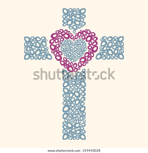 Cross Heart Stock Vector (Royalty Free) 319450028 | Shutterstock