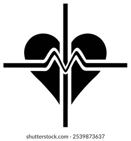 Cross Heart Pulse Logo - Medical and Wellness Vector Design