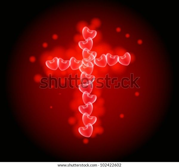 Cross Hearts Stock Vector (Royalty Free) 102422602