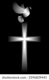 Cross of the holiday of bright Easter. Vector illustration. Sketch for creativity.