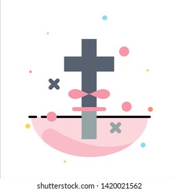 Cross, Holidays, Holy, Easter Abstract Flat Color Icon Template