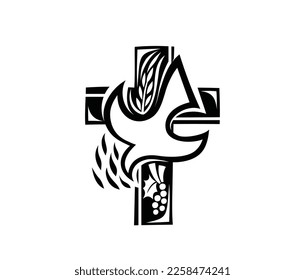 Cross with Holy Spirit ornamental, art vector design