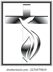 cross and holy spirit print design