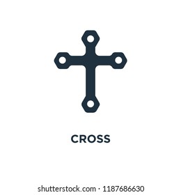 Cross icon. Black filled vector illustration. Cross symbol on white background. Can be used in web and mobile.