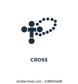 Cross icon. Black filled vector illustration. Cross symbol on white background. Can be used in web and mobile.