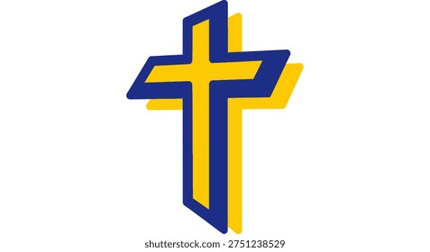 Cross Icon Bold Shape Flat Vector Illustration