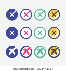 cross icon button set. Cross icon with right and wrong buttons no cross icons in tick box cross.