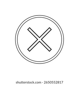Icono de cruz. Icono Cancelar. Ilustración plana de icono de cierre sobre fondo blanco.