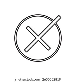 Icono de cruz. Icono Cancelar. Ilustración plana de icono de cierre sobre fondo blanco.
