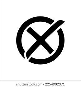 icono cruzar o cancelar icono aislado en fondo blanco.