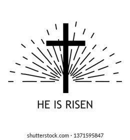 Cross icon christian brush. Faith symbol celebration Easter. EPS 10