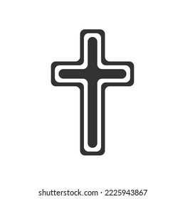 Cross icon. Christian cross. Religious cross flat sign design. EPS 10 vector symbol pictogram