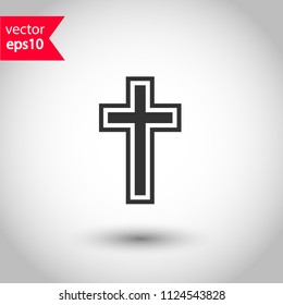 Cross icon. Christian cross. Religious cross sign. Studio background. EPS 10 vector sign.