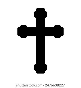 Cross icon, Christian symbol, outline shape