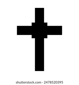 Cross icon, Christian symbol, outline shape