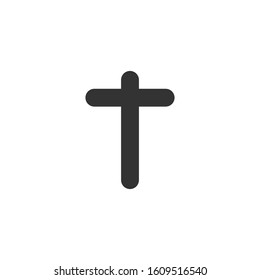 Cross icon. Christian tombstone symbol. Logo design element