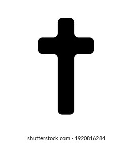 Cross icon. Christian cross vector icon in flat style isolated on white background. Religion symbol icon. Vector illustration.