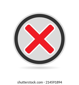 Cross icon in circle - can be used as delete, block & close button etc.