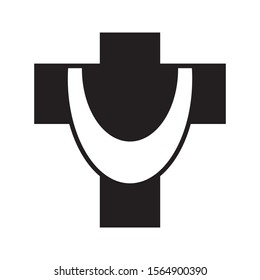 Cross icon with cloak around symbolizing messiah
