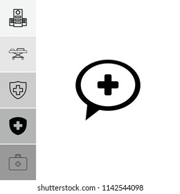 Cross icon. collection of 6 cross filled and outline icons such as hospital, medical sign, first aid kit. editable cross icons for web and mobile.