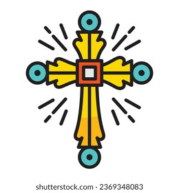 Cross icon with concept day of death. Vector design