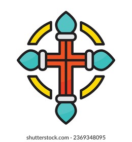 Cross icon with concept day of death. Vector design