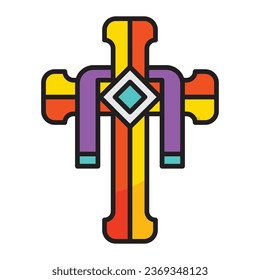 Cross icon with concept day of death. Vector design