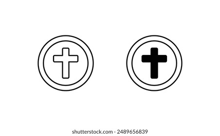 Cross icon design with white background stock illustration