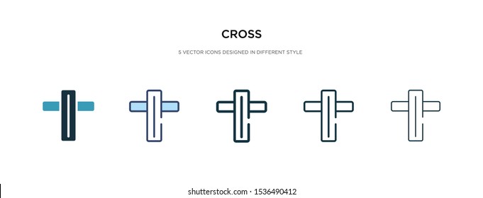 cross icon in different style vector illustration. two colored and black cross vector icons designed in filled, outline, line and stroke style can be used for web, mobile, ui