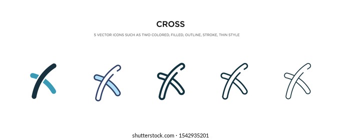 cross icon in different style vector illustration. two colored and black cross vector icons designed in filled, outline, line and stroke style can be used for web, mobile, ui