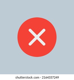 Cross icon in flat style about essentials, use for website mobile app presentation