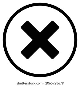 cross Icon. Flat style Circle Shape isolated on white background. Vector illustration