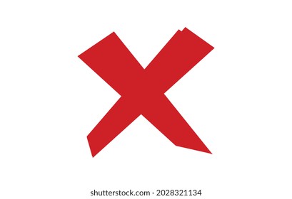 Diseño de vectores planos de icono cruzado, símbolo de cancelación.