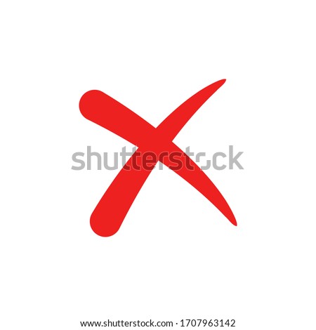 Cross icon flat vector design, cancel symbol.