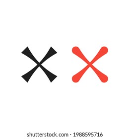 Cross icon flat vector illustration