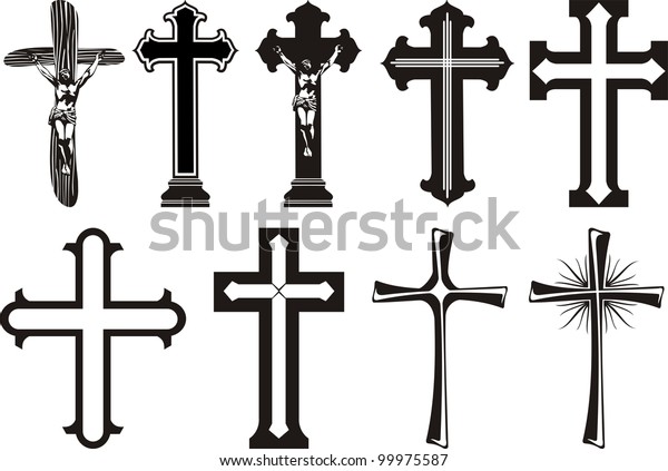Cross Icon Grave Decoration Stock Vector (Royalty Free) 99975587