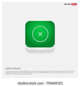 Cross Icon Green Web Button