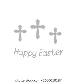 cross icon, happy easter, on a white background, vector illustration