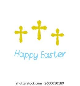 cross icon, happy easter, on a white background, vector illustration