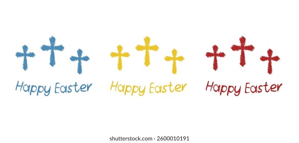 cross icon, happy easter, on a white background, vector illustration