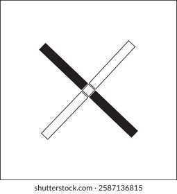 Cross icon or intersection outline, flat, cross icon illustration, symbol, website, mobile