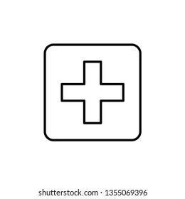 Cross icon isolated on white background. Healthcare symbol modern, simple, vector, icon for website design, mobile app, ui. Vector Illustration