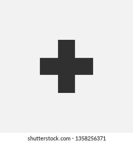 Cross icon isolated on white background. Vector illustration.