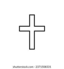 Icono cruzado aislado en fondo blanco. Símbolo religioso moderno, simple, vector, icono para el diseño de sitios web, aplicación móvil, ui. Ilustración vectorial