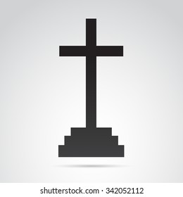 Cross icon isolated on white background. Vector art.