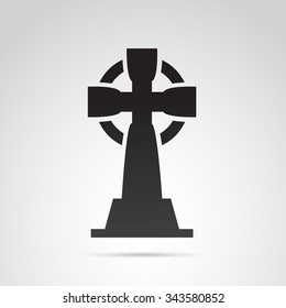 Cross icon isolated on white background.