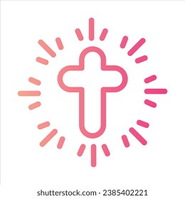 cross icon with isolated vektor and transparent background