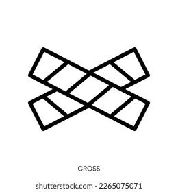 cross icon. Line Art Style Design Isolated On White Background