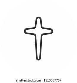 Cross icon, linear symbol vector design. Great for mobile app, web design, print materials, etc.
