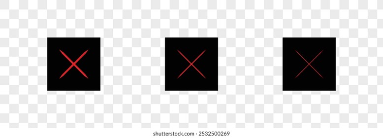 Cross icon. Cross mark. Cross sign drawn with red marker isolated on white. Eps 10.